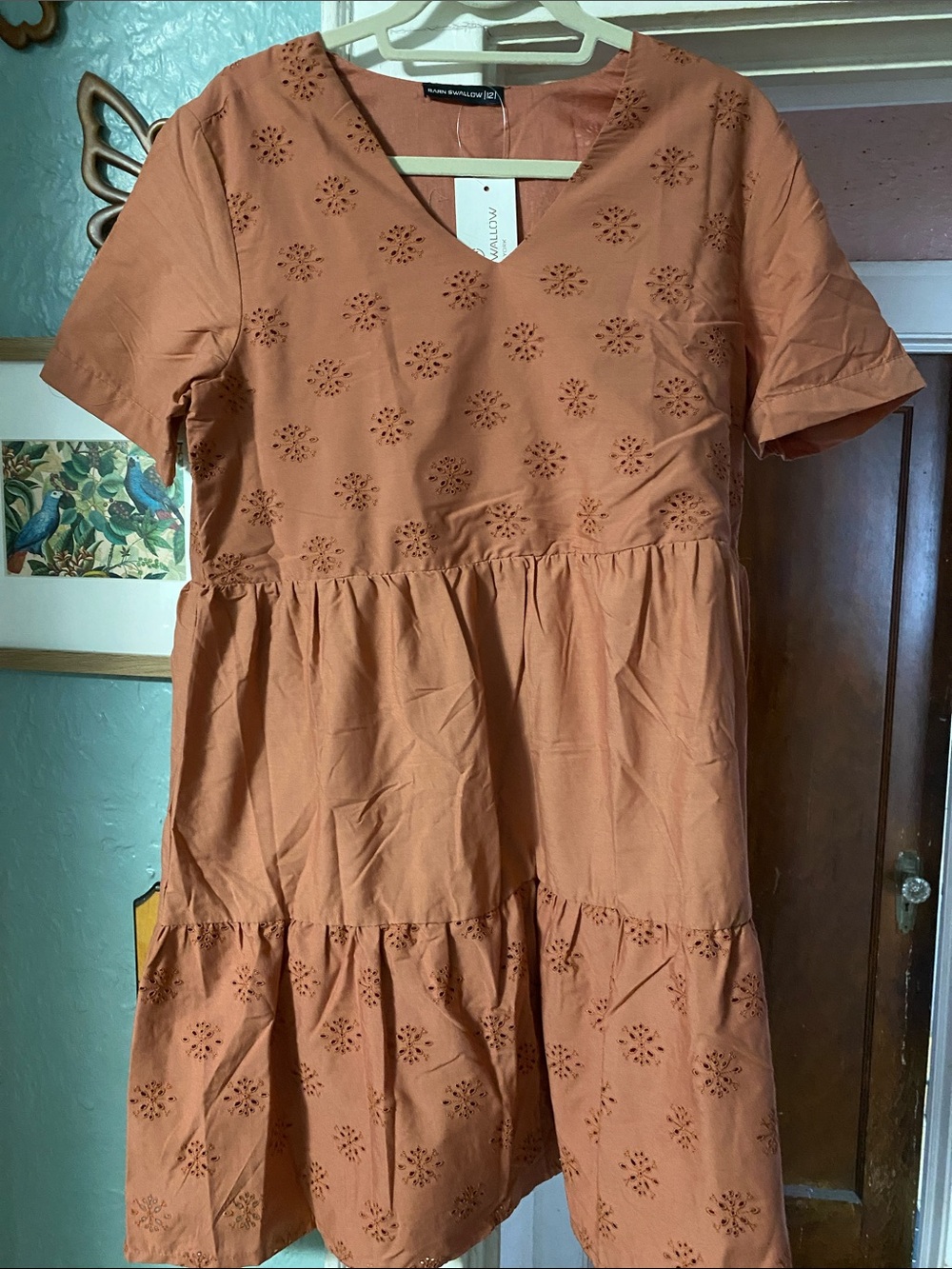 Eyelet Dress in Terracotta